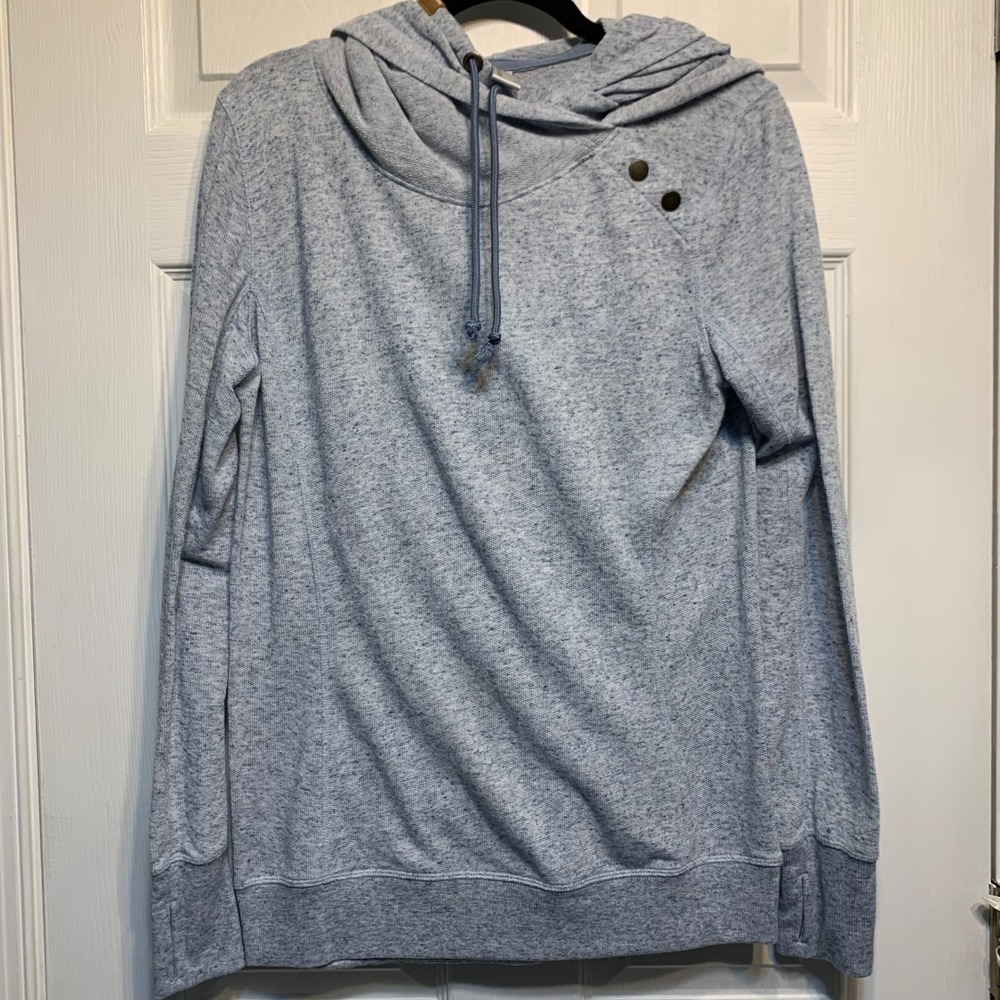 Mondetta Hoodie Medium Blue Space Dye Thumbholes Athleisure Gorpcore Cozy Sporty